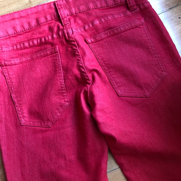 Carmar Red Denim Skinny Style Jeans, Size 25 - Picture 2 of 7